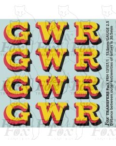 GWR Locomotive Initials yellow/red/black