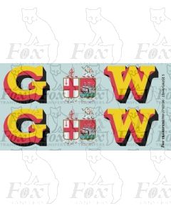 1927-1934 : G (twin shield crest) W Loco Initials yellow/red