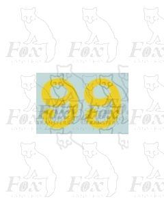 (16.5mm high) Yellow - 1 pair number 9