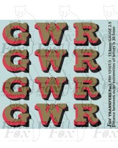 GWR Locomotive Initials gold/red/black