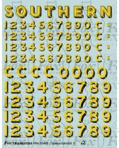 SR Bulleid Sunshine Lettering/Numbering 1941-1948