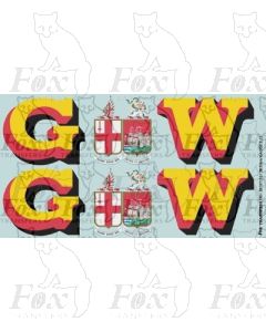 1927-1934 : G (twin shield crest) W Loco Initials yellow/red