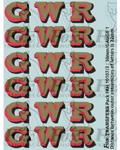 GWR Locomotive Initials gold/red/black