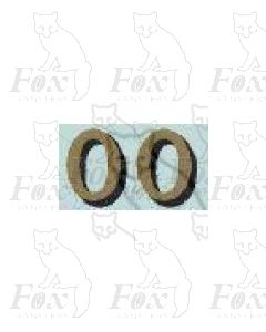 (12.25mm high) Gold/black shadow - 1 pair number 0