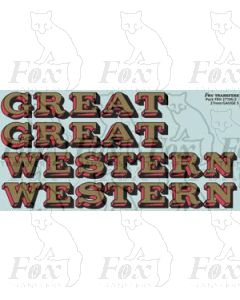 Great Western Locomotive Tender Lettering gold-red-black
