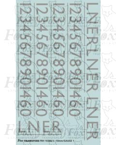 LNER Garter Blue Class A4 Streamlined Loco Lettering/Numbering