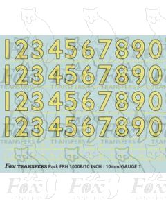 Prototype 10 inch Steam Cabside Numbering