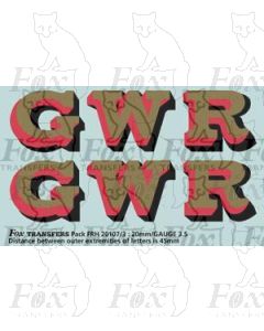 GWR Locomotive Initials gold/red/black