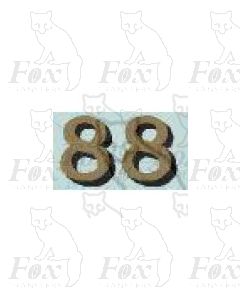 (14.75mm high) Gold/black shadow - 1 pair number 8