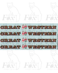 1927-1934 : GREAT (twin shield crest) WESTERN Loco Lettering gold/red