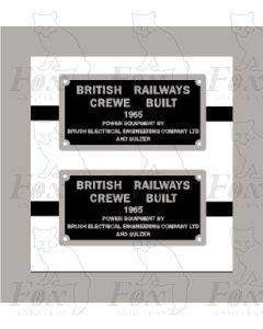 BR CREWE  works plates for many Diesel Classes