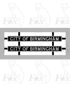6235 CITY OF BIRMINGHAM (for Streamlined Locos - noncrested)
