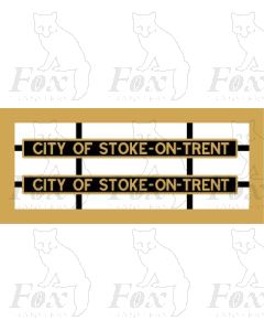 CITY OF STOKE ON TRENT no crests (Late LMS format in BRASS)