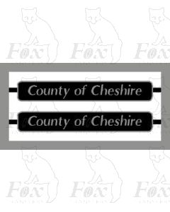 87025 County of Cheshire (Virgin style)