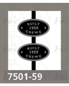 BR Loco worksplates Crewe - generic - not date specific