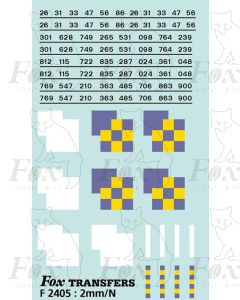 Rf Construction/Trainload Construction (smaller size) Symbols/TOPS numbering (Classes 26/31/33/47/56/86)