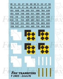 Rf Coal/Trainload Coal (smaller size faded) Symbols/TOPS numbering (Classes 26/31/33/47/56/86)