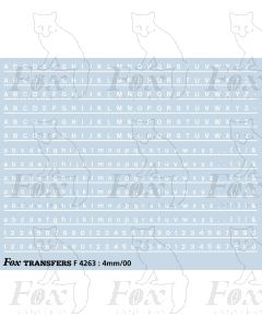 Rail Alphabet and Numerals (100mm prototype white) 1.3mm high