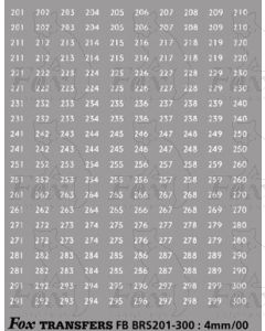 BRS FLEET NUMBERS - white  201-300