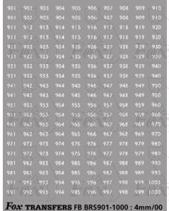 BRS FLEET NUMBERS - white  901-1000