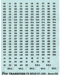BRS FLEET NUMBERS - black  101-200