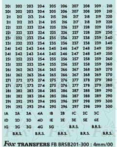 BRS FLEET NUMBERS - black  201-300