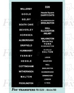 DESTINATION SCREENS - EAST YORKSHIRE 