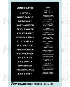 DESTINATION SCREENS - UNITED COUNTIES 