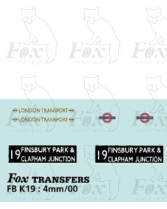 DESTINATION SCREENS - FINSBURY PARK & CLAPHAM JUNCTION