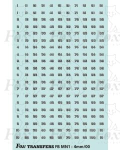 Route Numbersets gold with black keyline 1-100