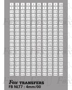 Garage Codes - 100 Pairs of stencil running numbers (1-100)