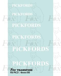 PICKFORDS White names, 3 sizes 