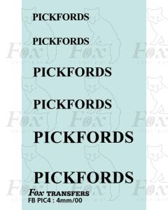PICKFORDS Black names, 3 sizes -
