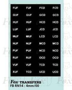 Numberplate letters - SOUTHDOWN