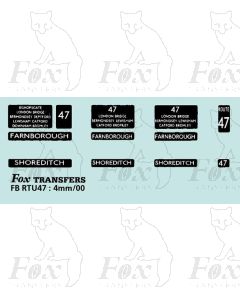 DESTINATION SCREENS - FARNBOROUGH - SHOREDITCH 