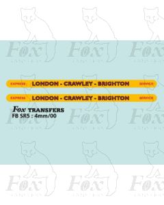 ROUTE BOARDS - SOUTHDOWN - LONDON AND BRIGHTON