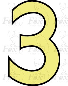 Running Numbering Cream/Black outline - 4 inch