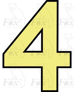 Running Numbering Cream/Black outline - 4 inch