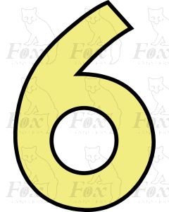 Running Numbering Cream/Black outline - 4 inch