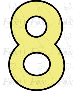 Running Numbering Cream/Black outline - 4 inch