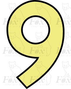 Running Numbering Cream/Black outline - 4 inch