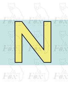Running Numbering Cream/Black outline - 4 inch