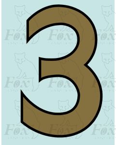 Running Numbering Metallic Gold/Black outline - 4 inch