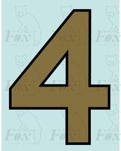 Running Numbering Metallic Gold/Black outline - 4 inch