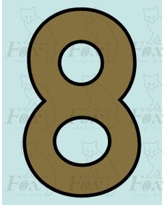 Running Numbering Metallic Gold/Black outline - 4 inch