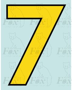 Running Numbering Yellow/Black outline - 4 inch