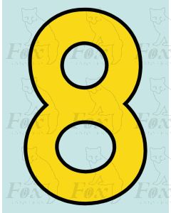 Running Numbering Yellow/Black outline - 4 inch