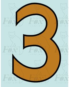Running Numbering Old Gold/Black outline - 4 inch