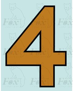 Running Numbering Old Gold/Black outline - 4 inch