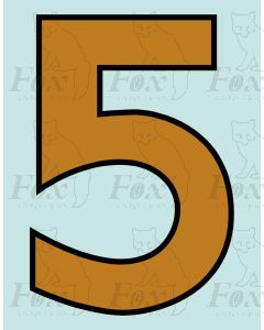 Running Numbering Old Gold/Black outline - 4 inch